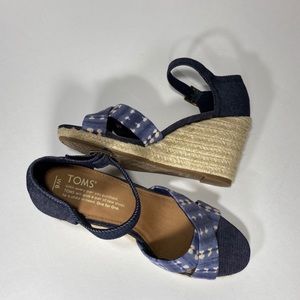 TOMS Sienna Batik Espadrille Wedge Sandals